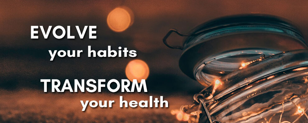 Evolve your habits (luminous garland in a jar, bubbles of light)