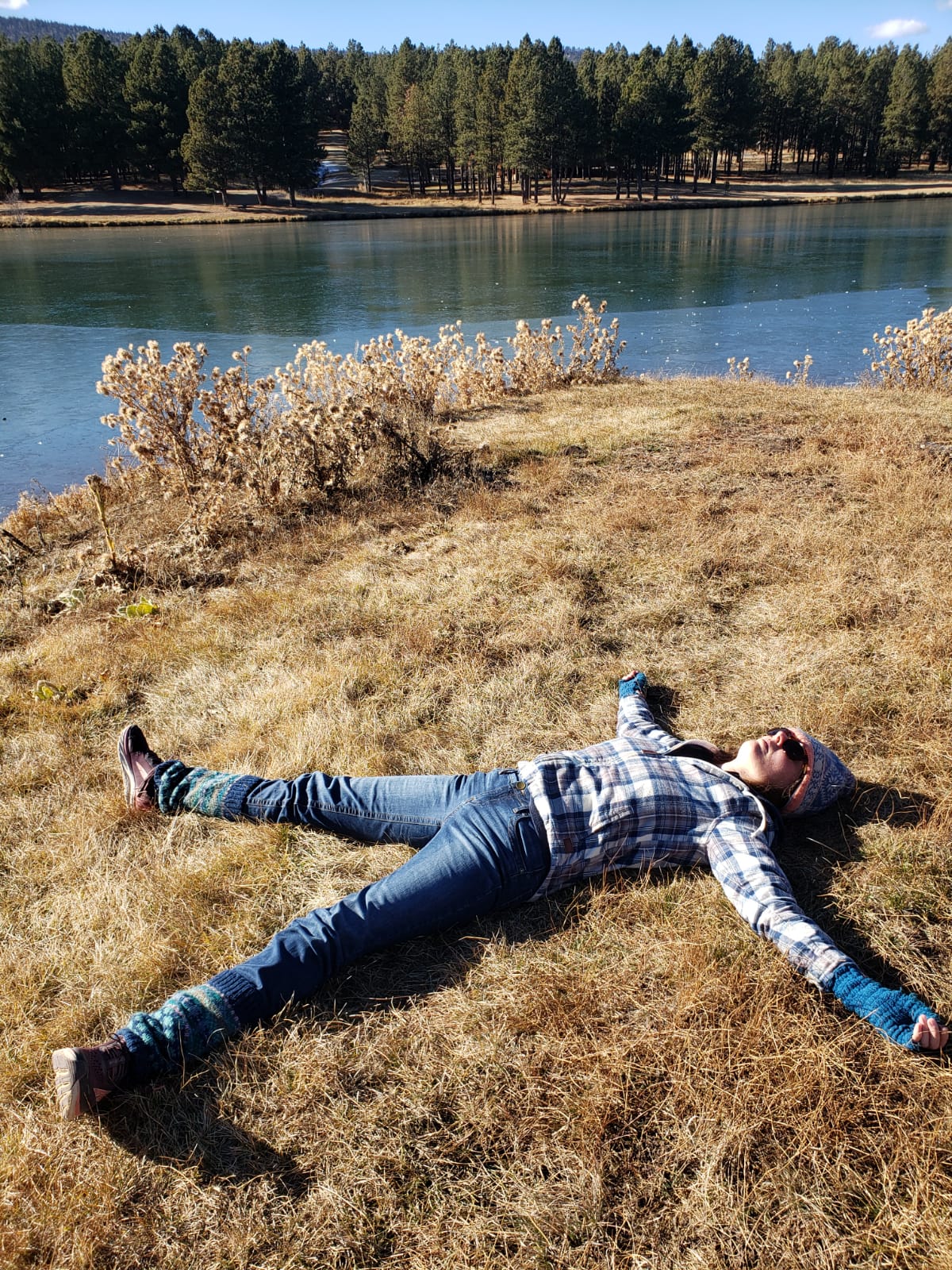 emily cooney corpse pose savasana by lake rest
